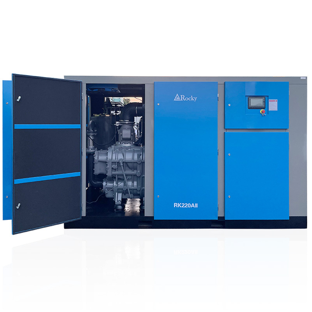 Przemysłowy dwustopniowy producent sprężarek śrubowych OEM o mocy 160 ~ 220 kW